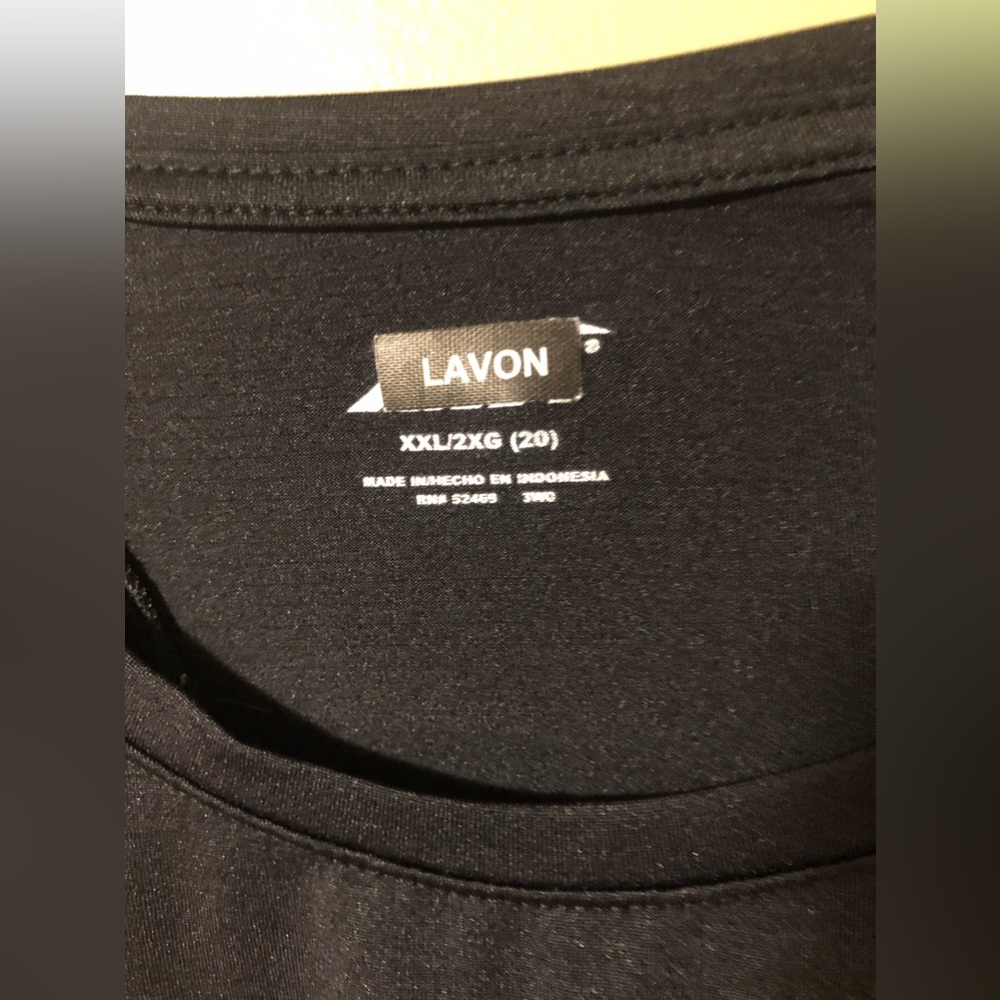 Lavon Black Sleeveless Racerback Tank Top Shirt Size XXL - Picture 2 of 4